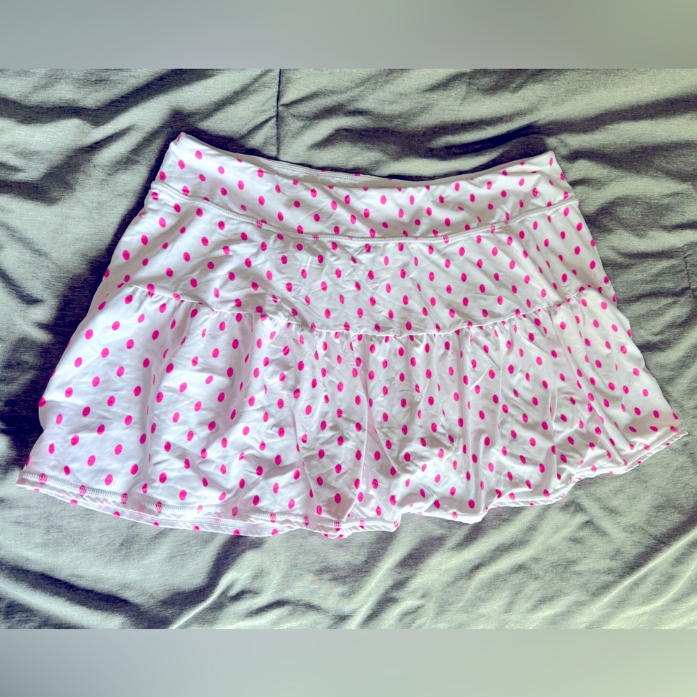 Lilly Pulitzer Luxletic Gardenia Skort Polka Dot Pink Womens XL